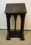 A Victorian Gothic Revival oak lectern, 68.5 cm wide x 44 cm deep x 125 cm high