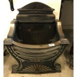 A 20th Century cast iron fire basket in the Regency style, 48 cm wide x 31 cm deep x 56.5 cm high