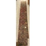 A collection of three various Ziegler carpet fragments, the longest approx 390 cm