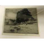 ENGLISH SCHOOL "Horses by trees", pencil wash, dated lower right "August 15th 1957", size