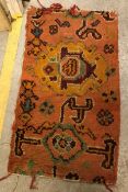 Six various vintage Turkish Ushak carpet fragments