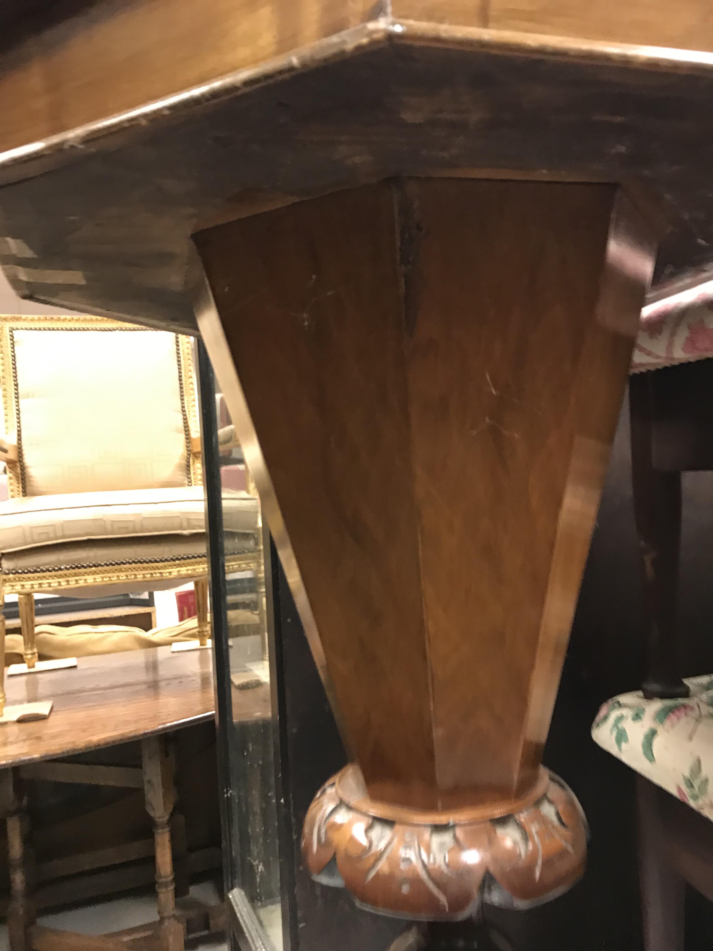 A Victorian walnut and parquetry games top trumpet-shaped work table, the rising top opening to - Image 19 of 28