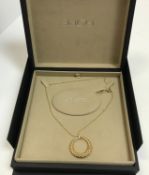 A Fope 18 carat yellow gold "Lovely Daisy" diamond set loop pendant necklace, overall weight 8.9