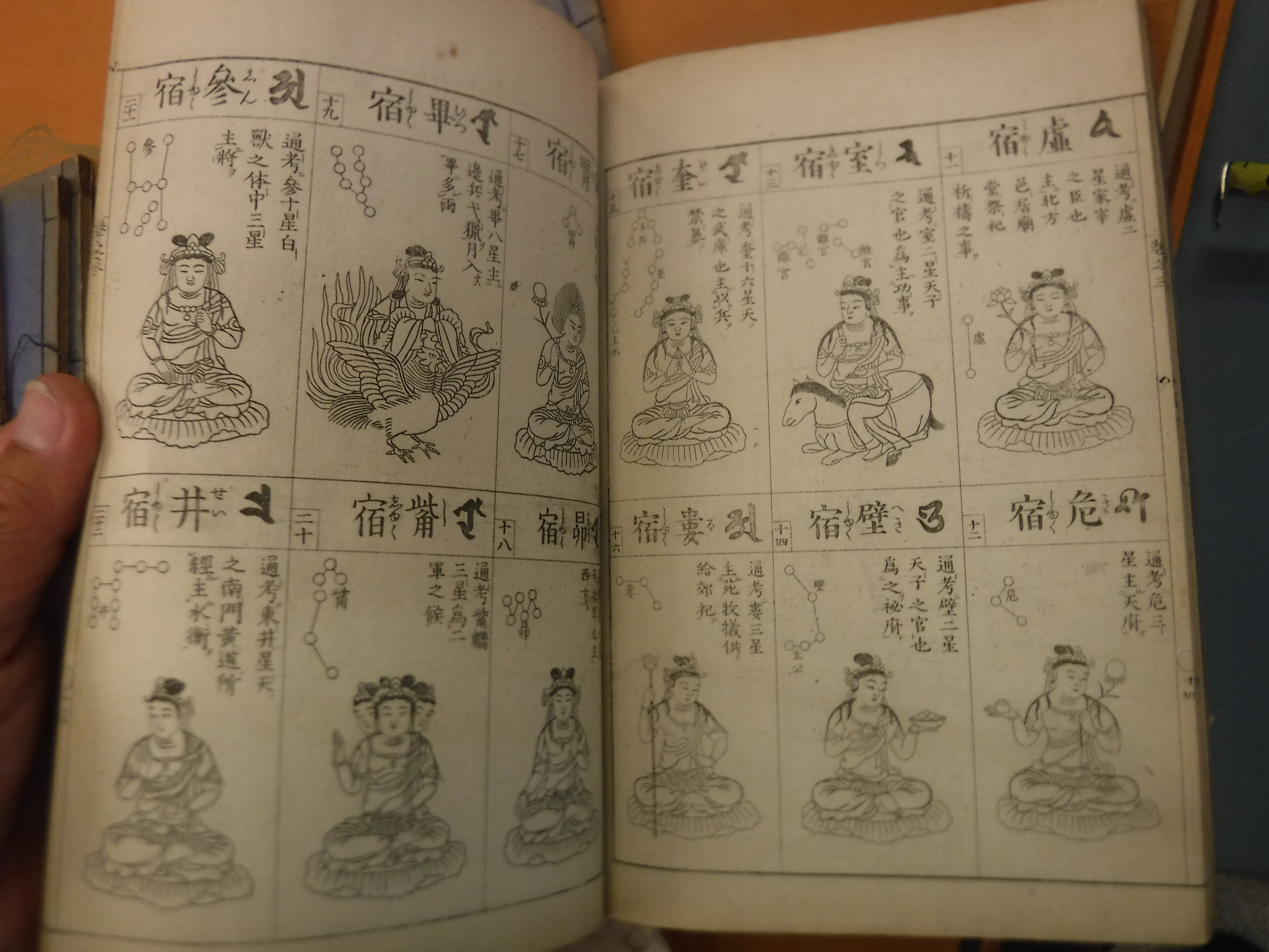 Five Japanese paper bound volumes of various pictures and script in panels each bearing matching - Image 12 of 15