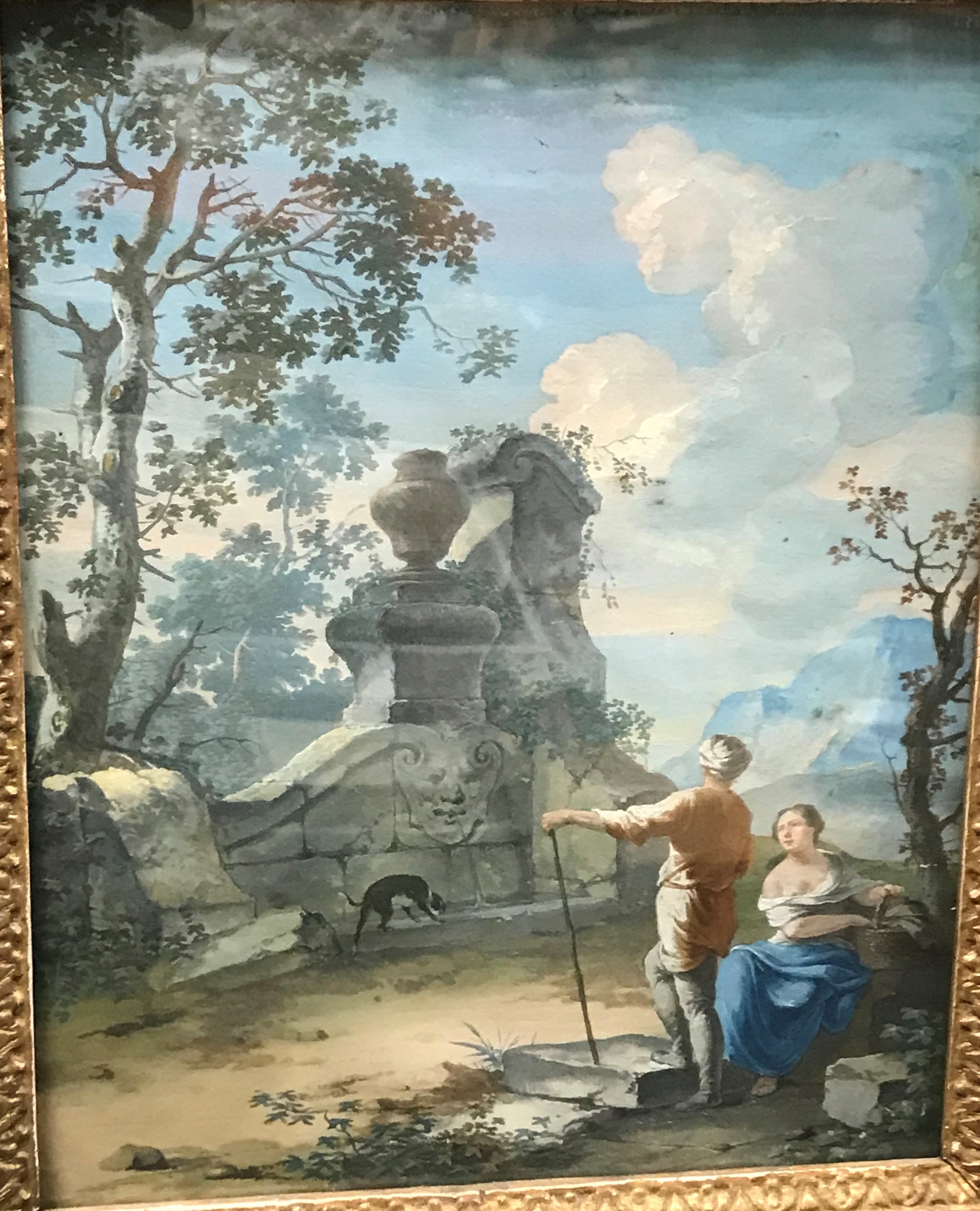 SCHOOL OF NICOLAS POUSSIN “Figures resting by ruins, with extensive landscapes unfolding in - Image 3 of 4