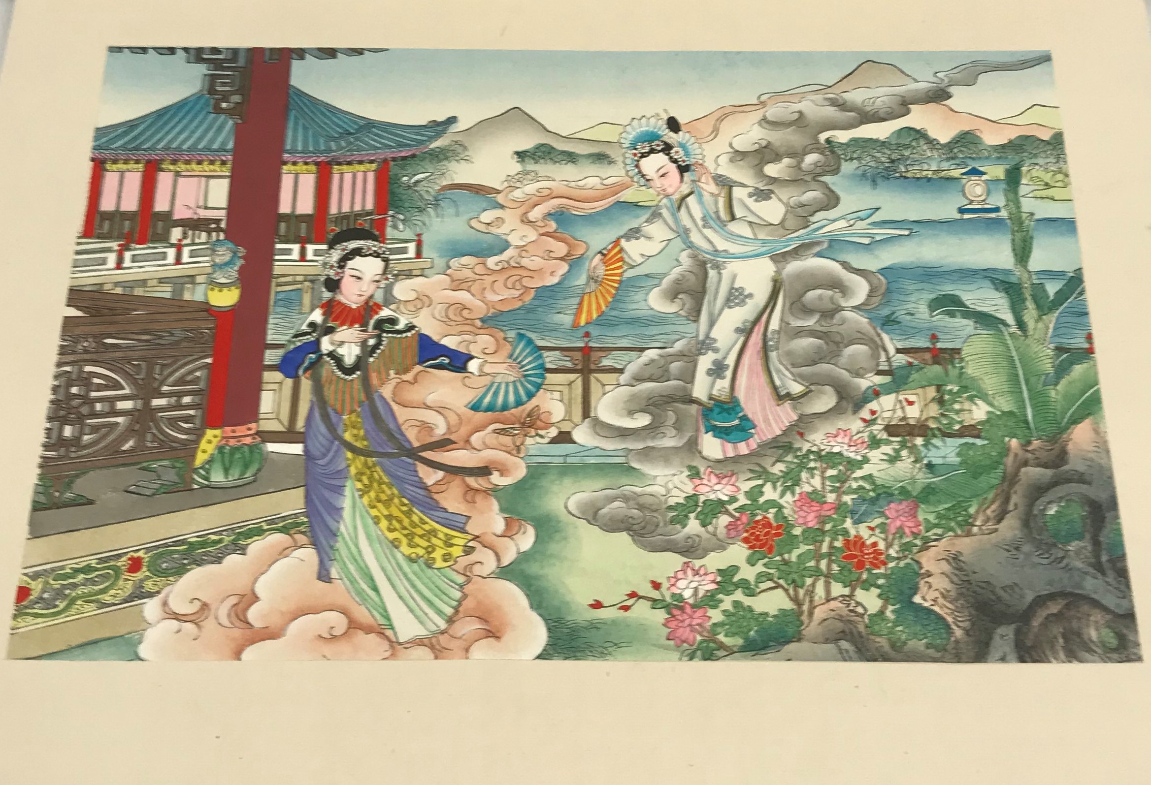 Two similarly cloth board bound volumes of Chinese chromolithographs containing fifteen brightly - Image 3 of 25