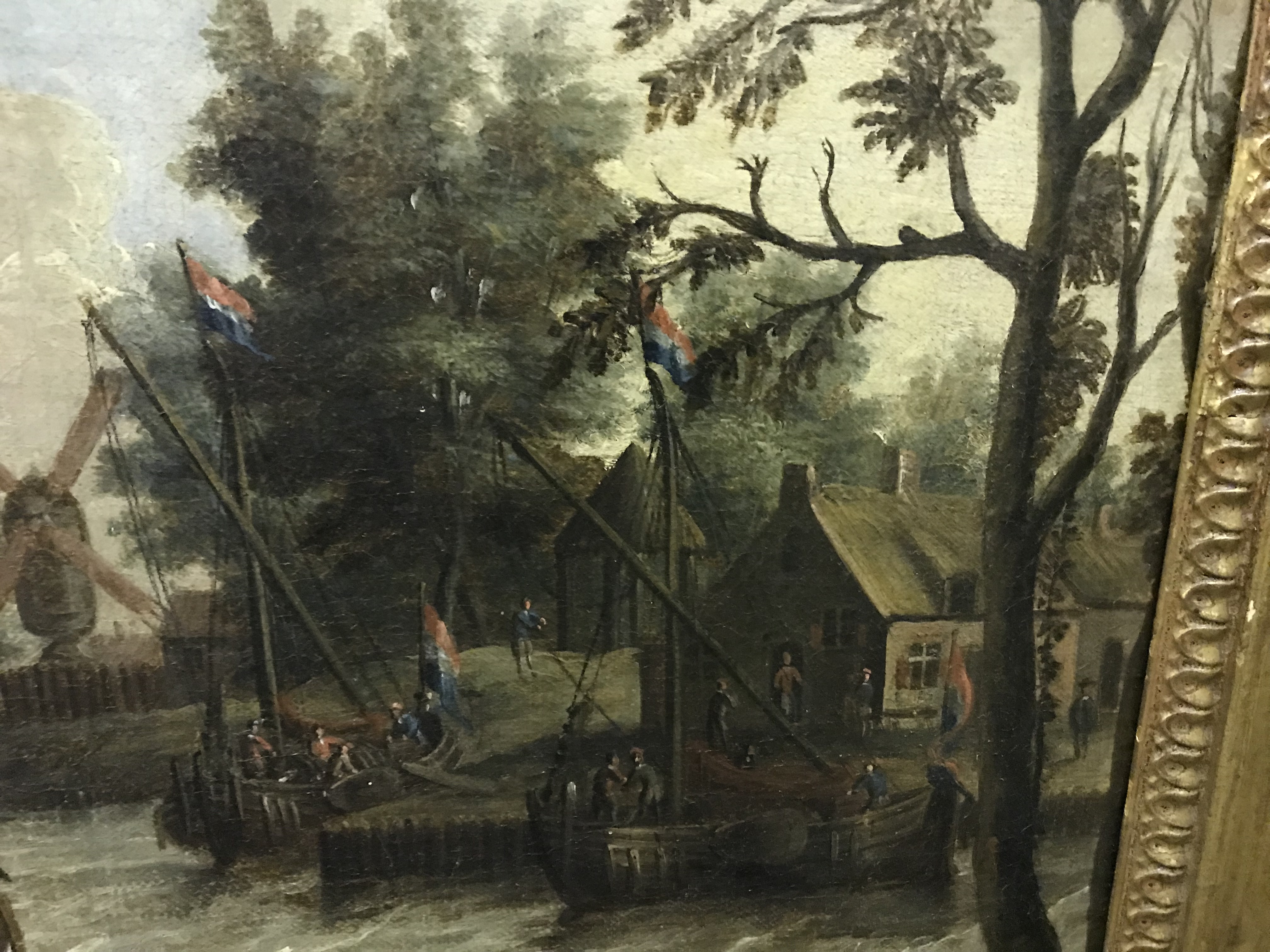 SCHOOL OF ABRAHAM STORCK "A river scene with boats and figures", study of Dutch sailing vessels on a - Image 21 of 37