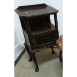 A Stag mahogany bureau with sloping fall over three short and two long drawers, 75 cm wide x 44 cm