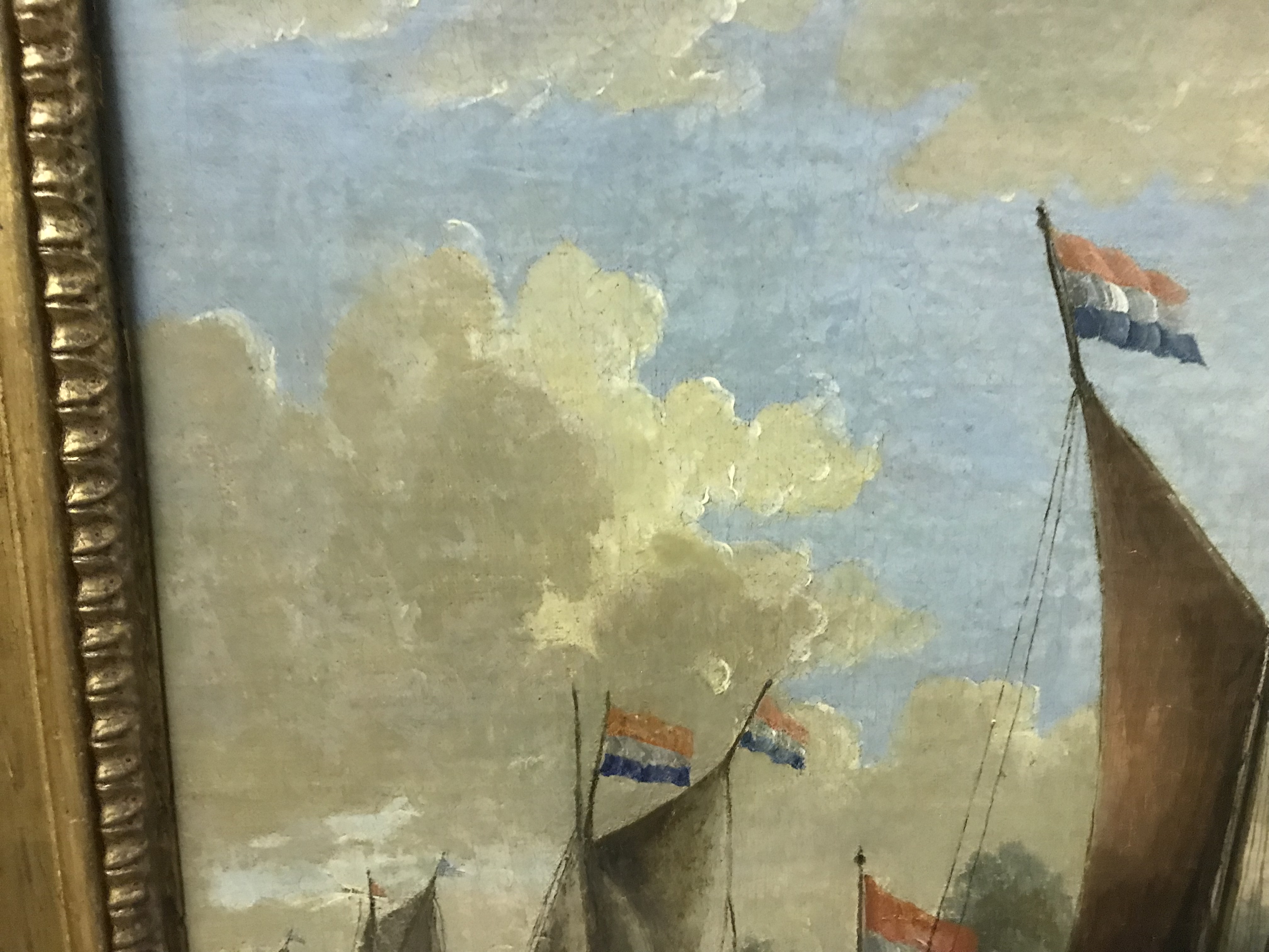 SCHOOL OF ABRAHAM STORCK "A river scene with boats and figures", study of Dutch sailing vessels on a - Image 18 of 37