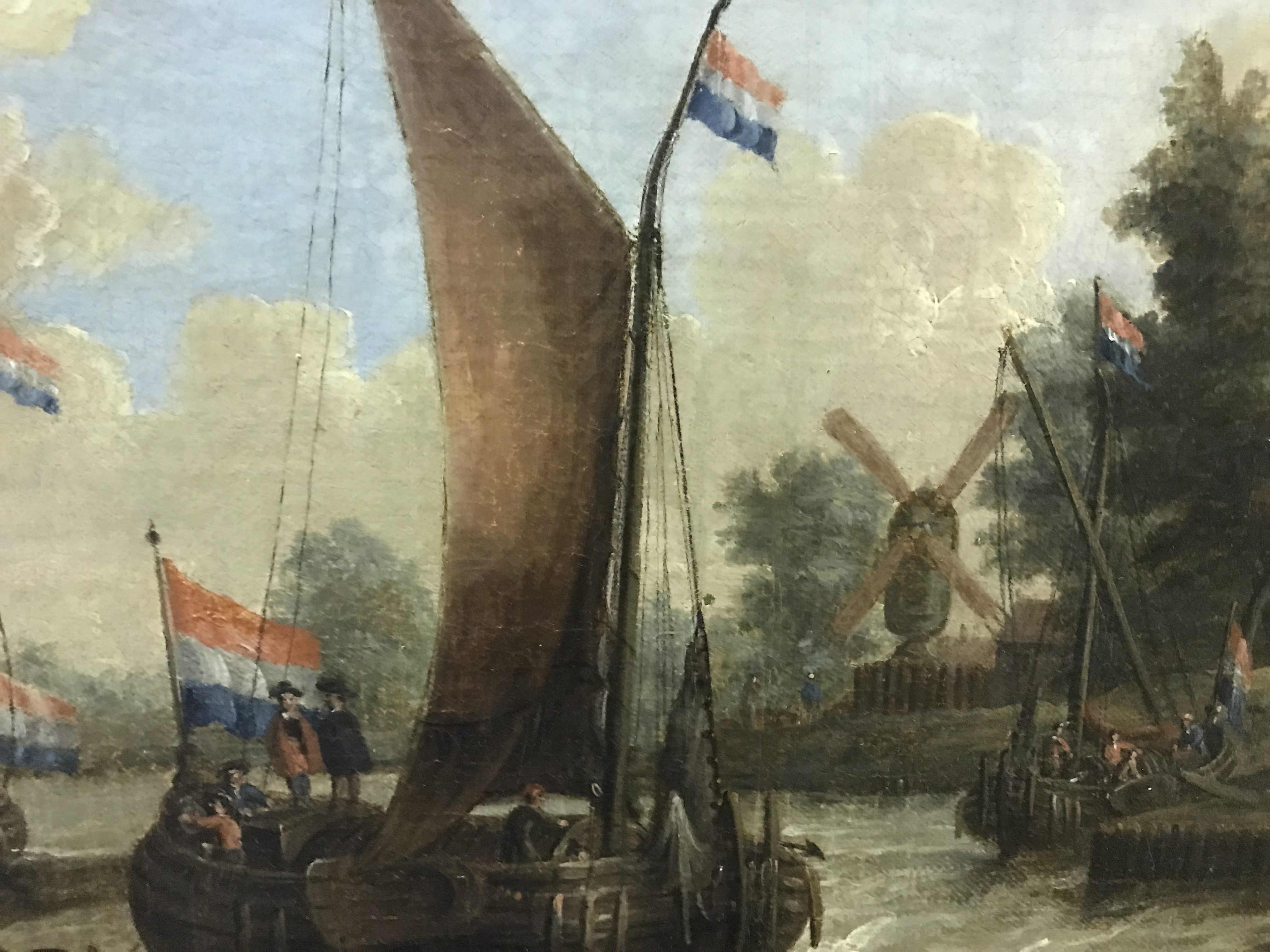 SCHOOL OF ABRAHAM STORCK "A river scene with boats and figures", study of Dutch sailing vessels on a - Image 20 of 37