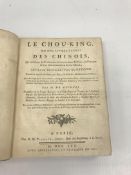 One volume M DE GUIGNES “Le Chou-King un des Livres Sacrés des Chinoix”, published NM Tilliard Paris