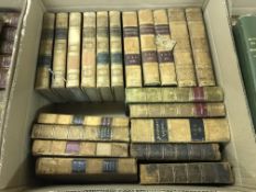 Two boxes of antiquarian books to include RICHARD HURD "The Works of the Right Hon Joseph