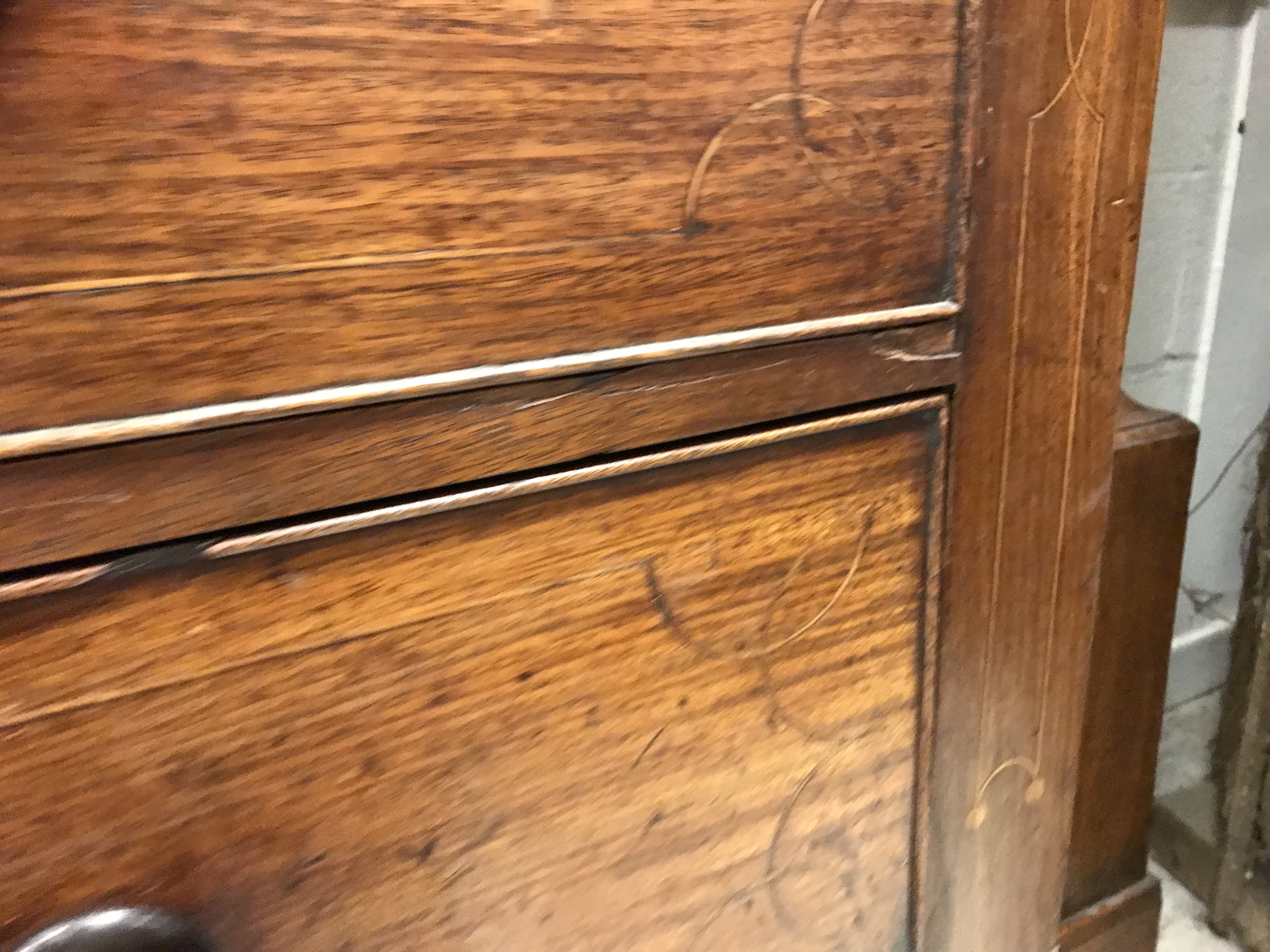 A 19th Century mahogany chest, the plain top above two secret drawers flanking a shell marquetry - Image 12 of 22