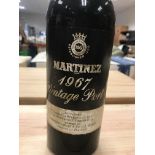 Martinez Vintage Port 1967 bottled by Robert James Son & Co. Ltd x 1 bottle