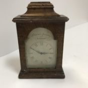 A late 19th / early 20th Century miniature mother of pearl cased carriage type clock, the