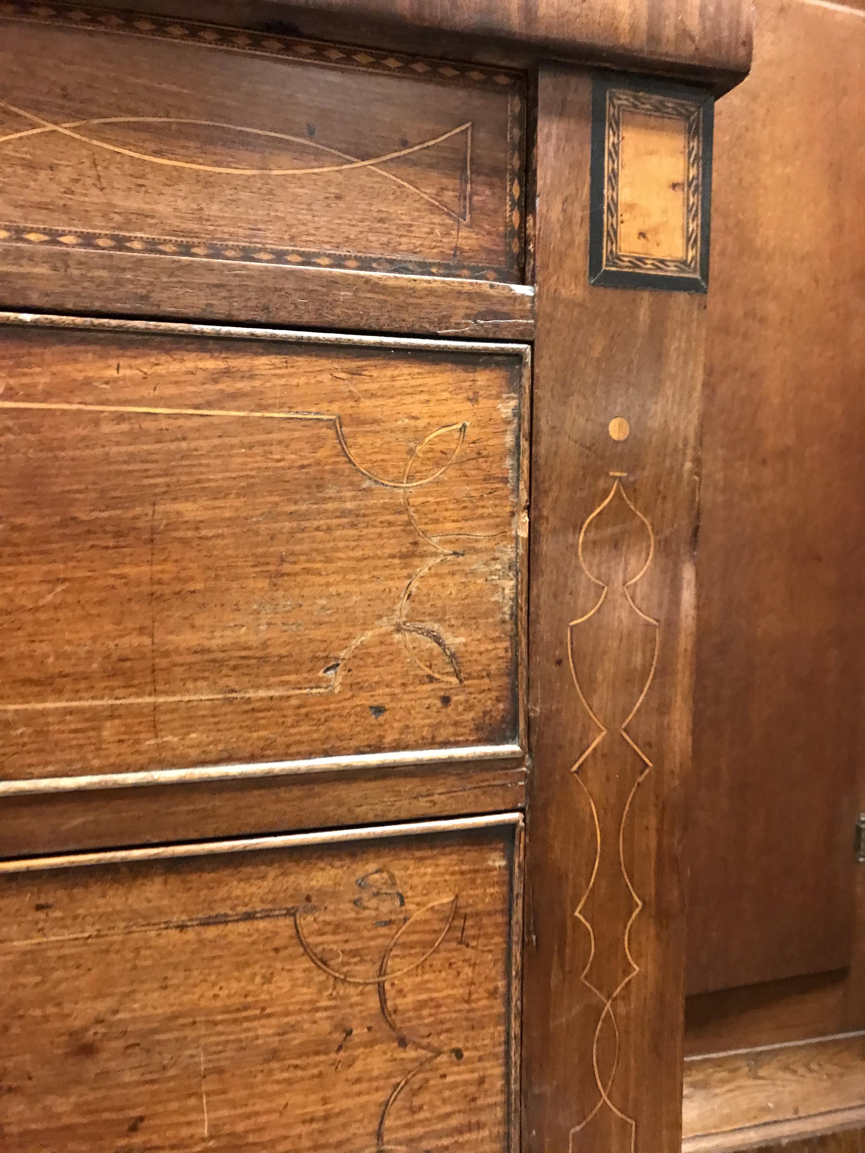 A 19th Century mahogany chest, the plain top above two secret drawers flanking a shell marquetry - Image 15 of 22