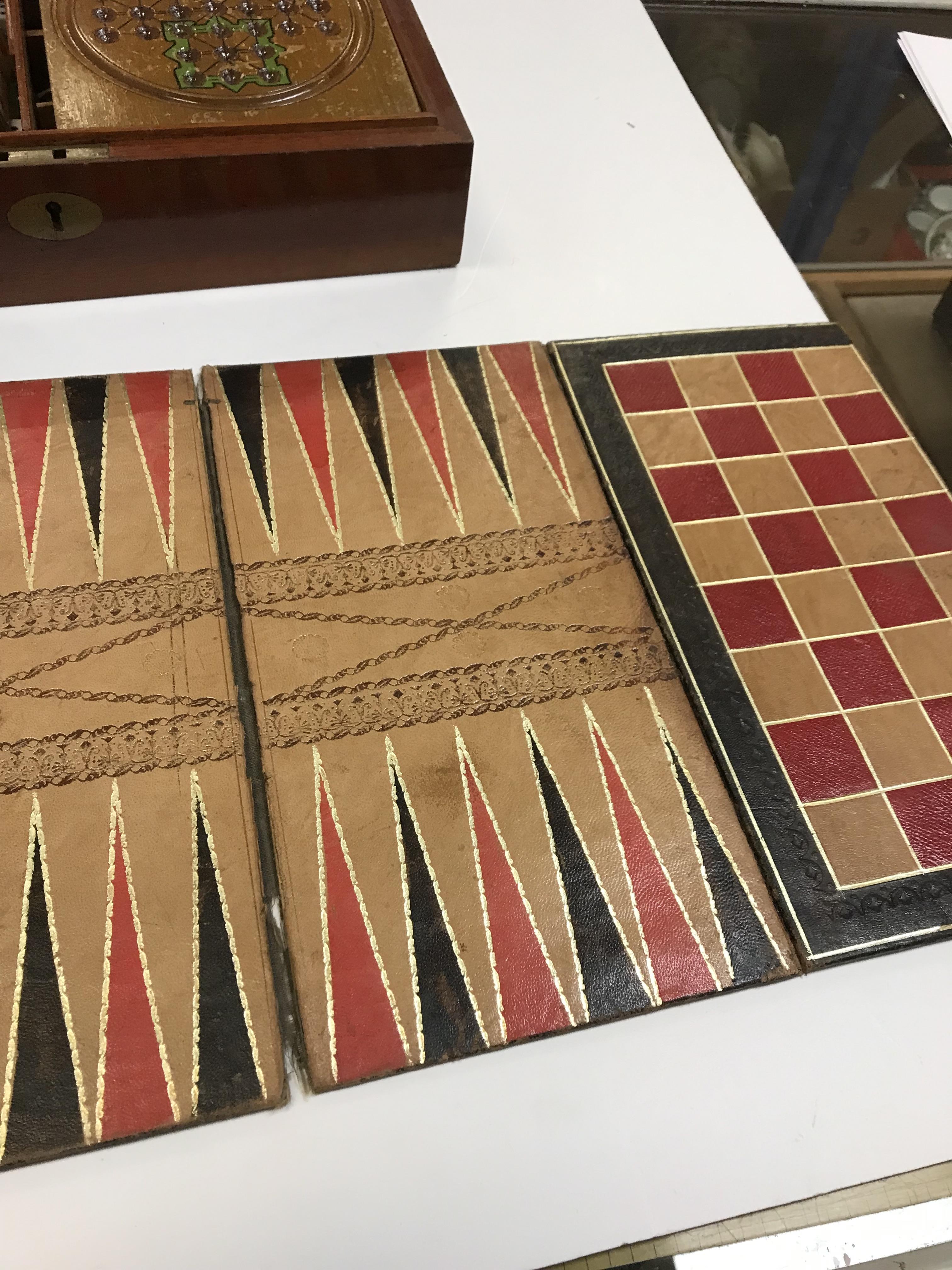 A mahogany cased games compendium containing various games pieces including Chess, Draughts, - Image 21 of 42