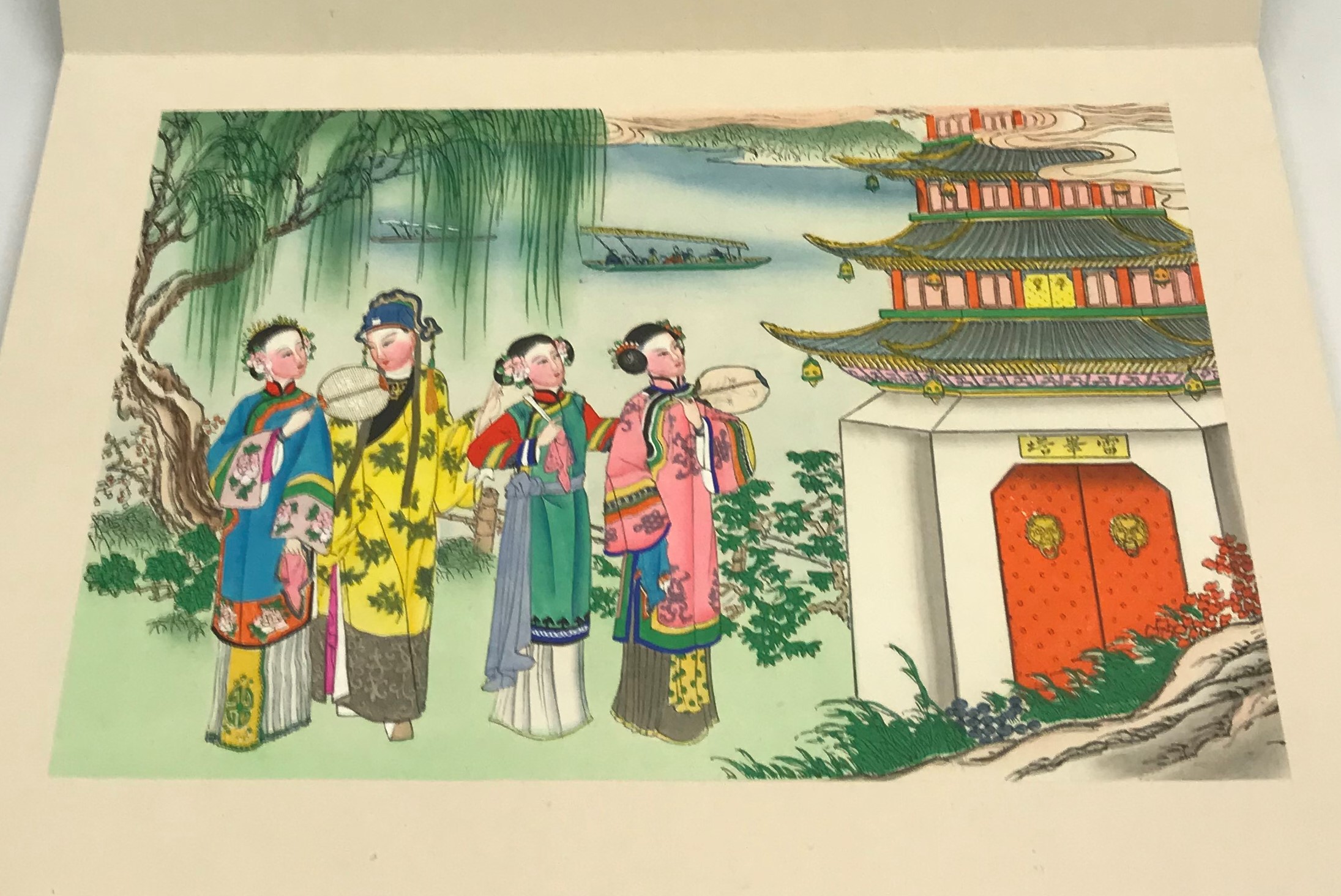 Two similarly cloth board bound volumes of Chinese chromolithographs containing fifteen brightly - Image 2 of 25