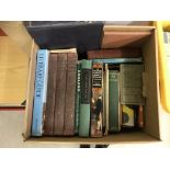 Seven boxes of vintage and modern books on various subjects to include travel, the Royal family,