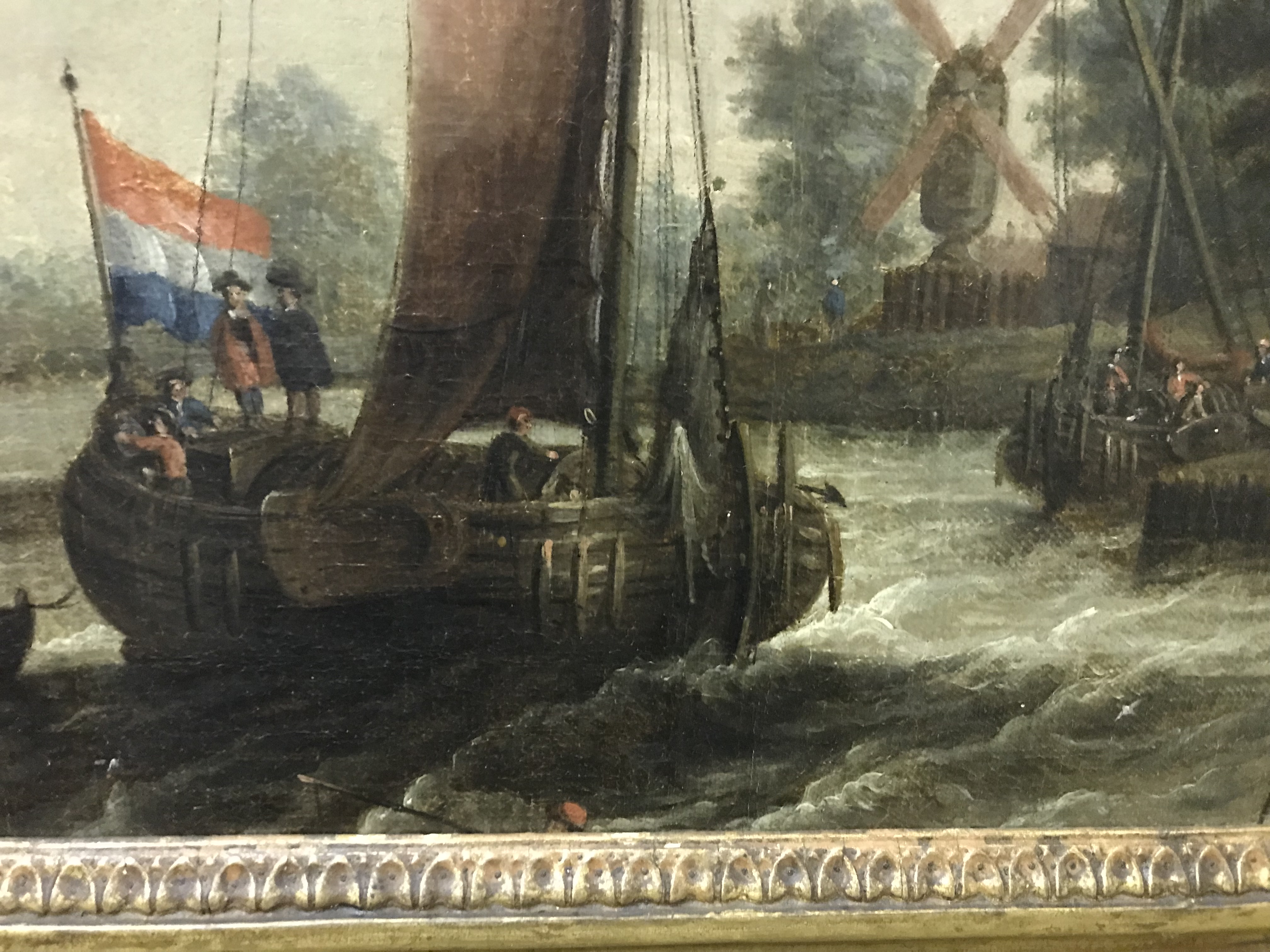 SCHOOL OF ABRAHAM STORCK "A river scene with boats and figures", study of Dutch sailing vessels on a - Image 23 of 37