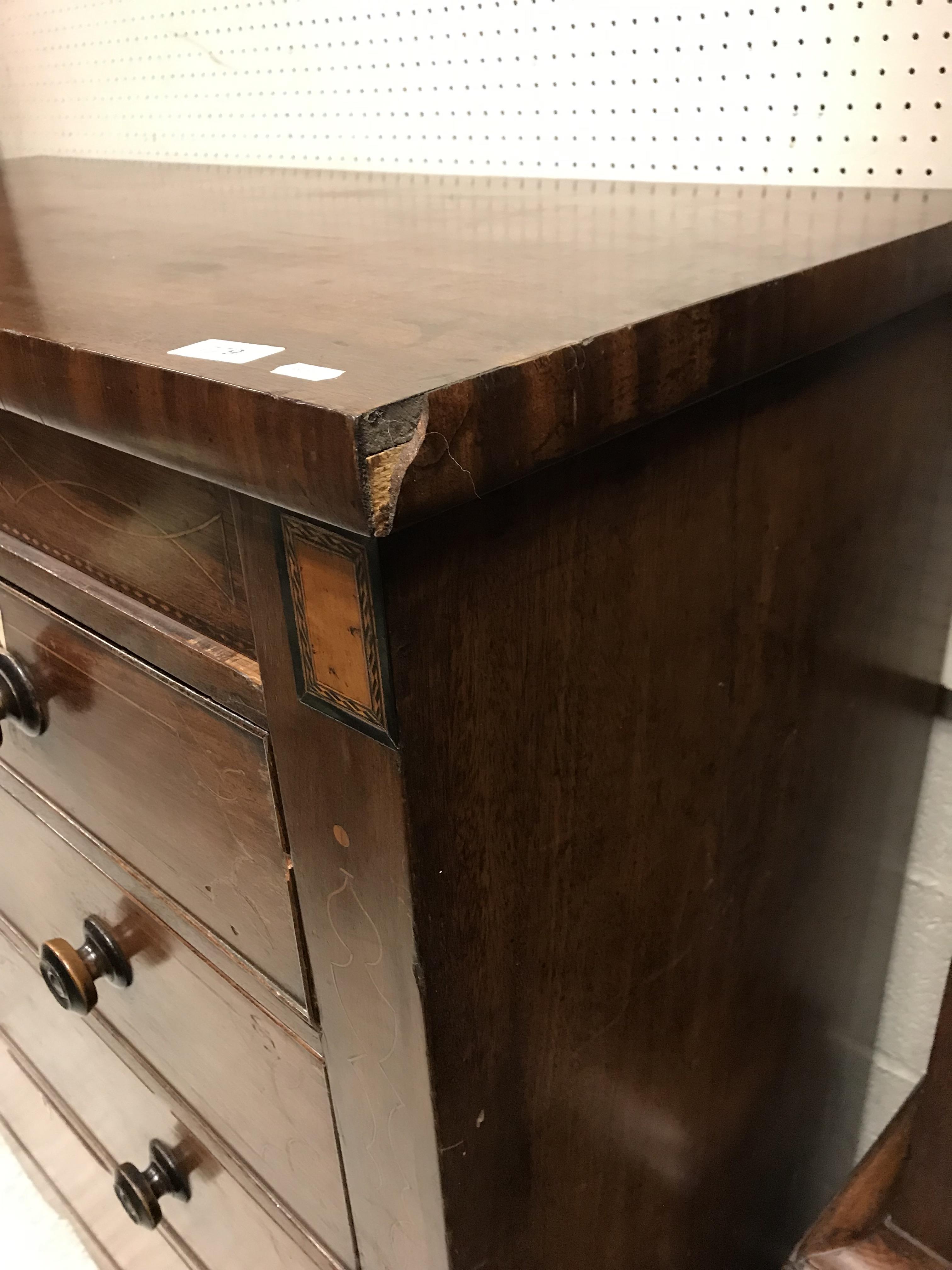 A 19th Century mahogany chest, the plain top above two secret drawers flanking a shell marquetry - Image 17 of 22