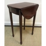 A 19th Century Continental walnut and satinwood strung single drawer side table on square tapered