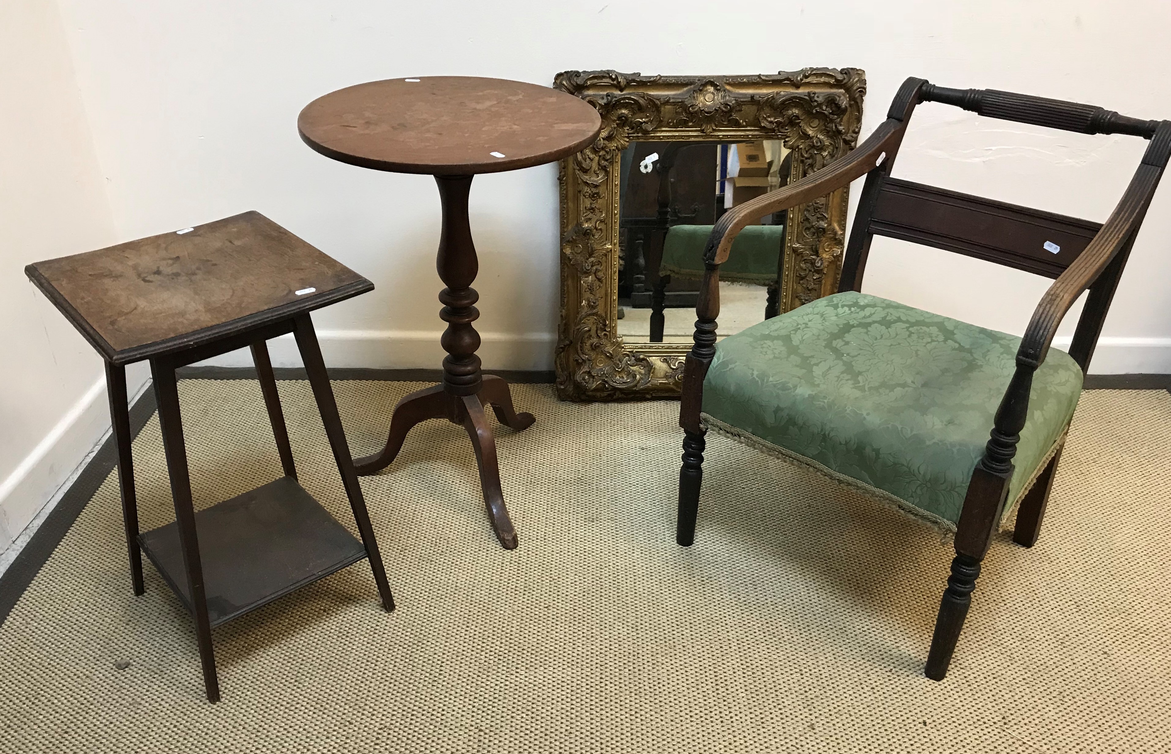 A 19th Century oak single drawer side table with two plank top on square tapered legs, 72.5 cm x