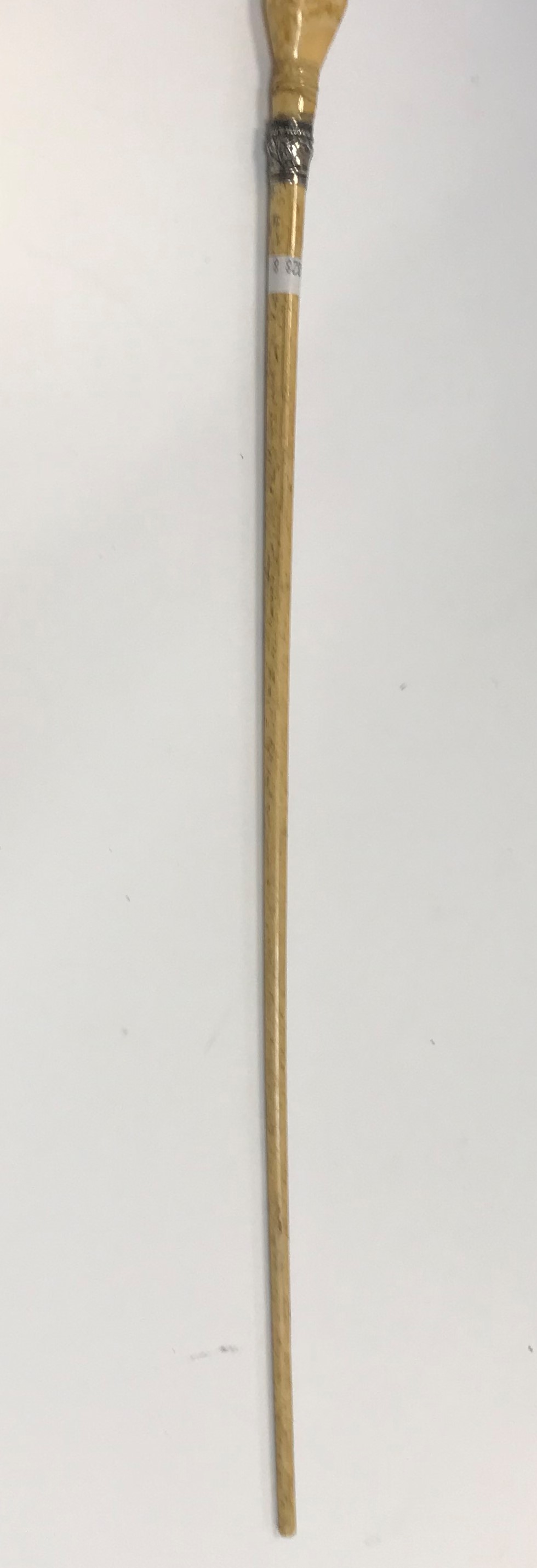 A Victorian carved ivory and bone conductor's baton, the handle as a clenched fist with embossed - Image 2 of 2
