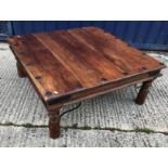 A modern teak chest of six drawers raised on a bracket foot base 103 cm wide x 43.5 cm deep x 95