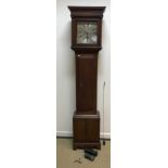 A late 18th Century oak cased long case clock, the eight day movement with square brass dial and