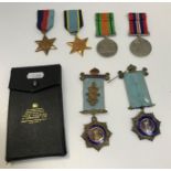 A collection of World War II RAF medals including Arabian service medal 1839-1967, Air crew Europe