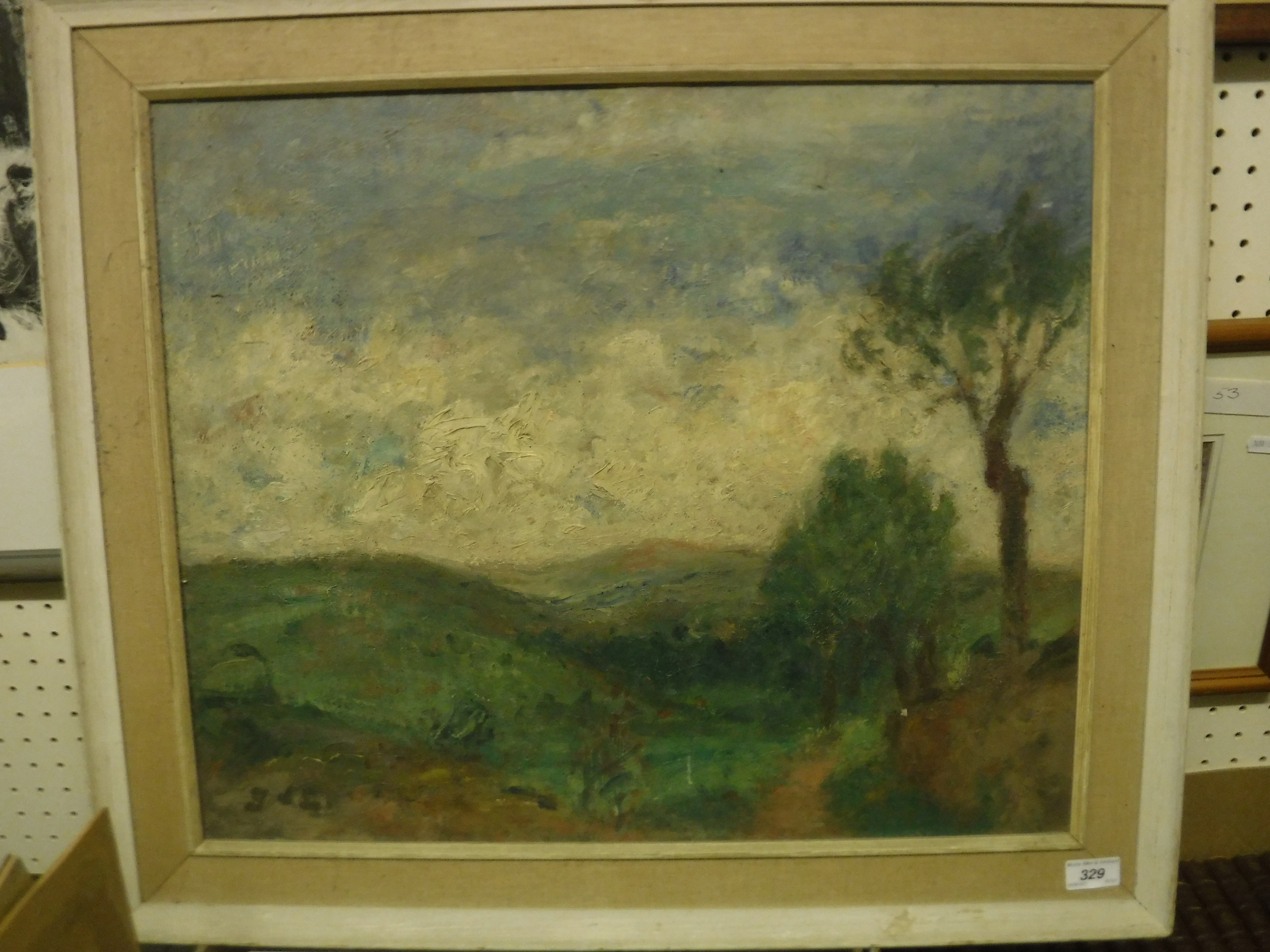 GEORGE D’ESPAGNAT (1870-1950) “Open landscape with trees in foreground”, oil on canvas, initialled - Image 3 of 26