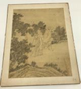 19TH (or 18TH) CENTURY CHINESE SCHOOL “Figures in landscapes”, a set of four black and white