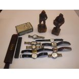 A collection of nine various watches including copies of Patek Philippe (x 2), Rolex Oyster
