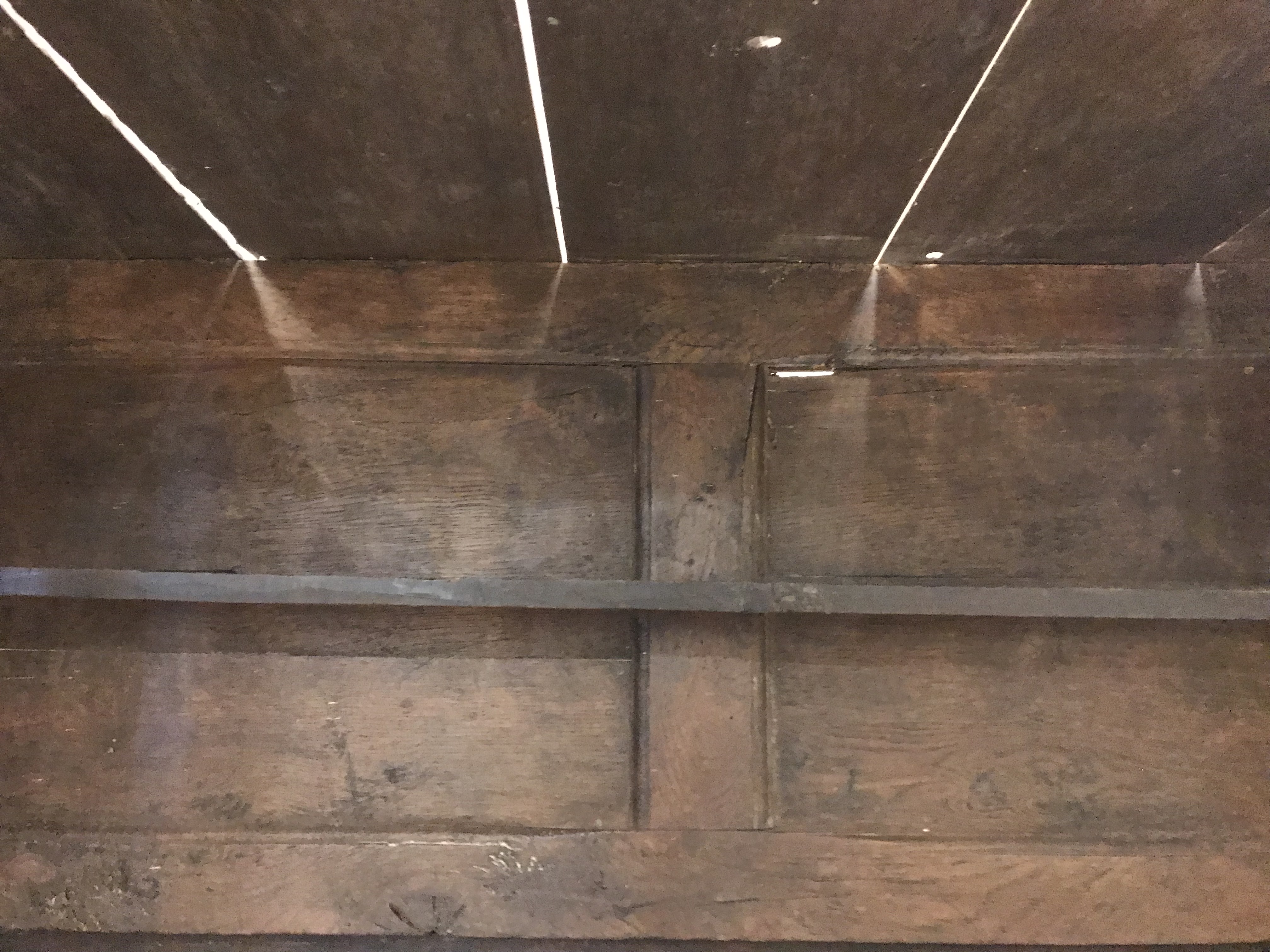 An 18th Century oak tridarn, the upper section with panelled sides and turned column supports over a - Image 14 of 48