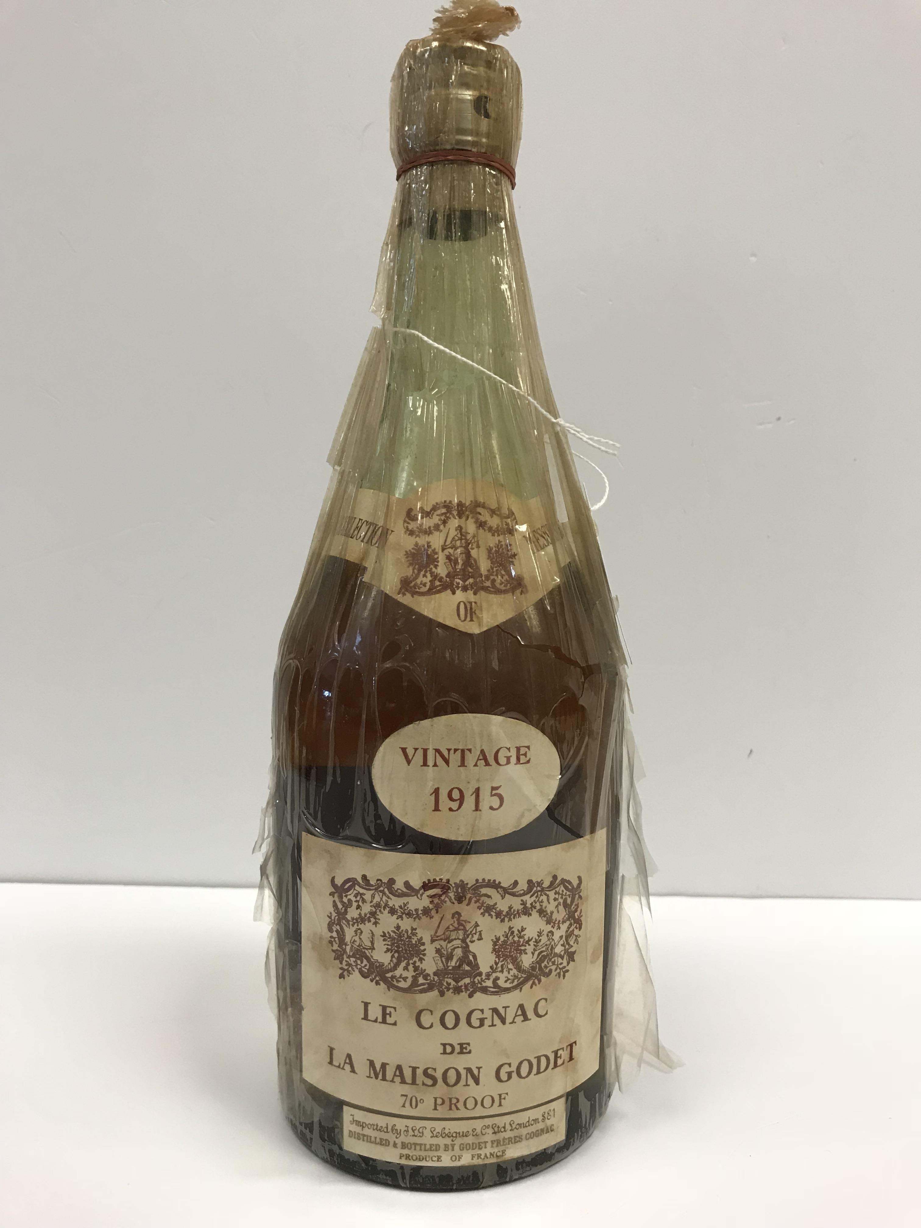 Le Cognac de la Maison Godet Vintage 1915 from the Private Collection of Messrs Godet Frères at - Image 2 of 14
