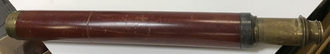A Victorian mahogany and brass bound telescope by