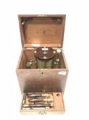 A 19th Century rosewood and brass cased electromedical coil instrument of cylindrical form by