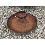 A cast iron globe feeder approx. 88 cm in diameter