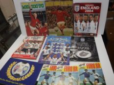 A collection of various football ephemera/memorabilia including World Cup Soccer Stars Mexico 1970