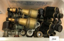 A box of various opera glasses and binoculars including Dollond & Aitchison 20164 The Lumina L.A