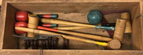 A vintage Coles patent wooden and brass mounted table top billiard or snooker game, table size