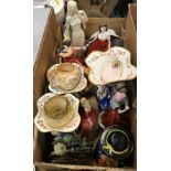 A collection of decorative china wares to include Royal Doulton HN2400 "Debbie" 15 cm high, Royal
