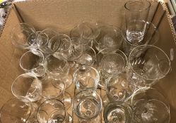 A box of assorted 19th Century and later glassware