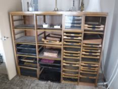 An early 20th Century haberdashers cabinet incomplete