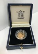An Elizabeth II 1995 gold proof half sovereign cased