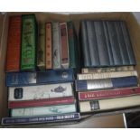 Three boxes of assorted folio society novels, fiction etc to include C S Lewis "The Chronicles of