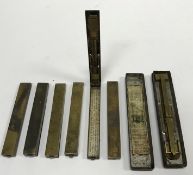 A collection of six brass cased guinea scales, two