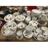WITHDRAWN A collection of Royal Worcester "Evesham" pattern dinner and tea wares to include two oval