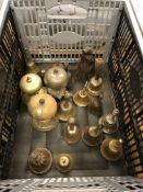 A collection of 18 various brass and other table bells